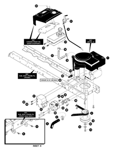 Engine And Controls Assembly Diagram and Parts List for 40379X88-(VRO4016HRX)  Briggs and Stratton Lawn Tractor